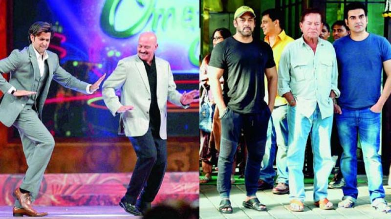 Hrithik Roshan-Rakesh Roshan and Salim Khan- Salman Khan- Arbaaz Khan Hrithik Roshan-Rakesh Roshan and Salim Khan- Salman Khan- Arbaaz Khan
