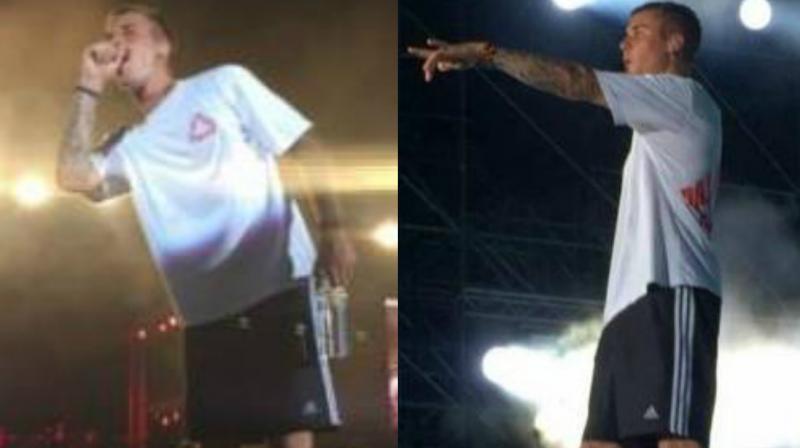 Justin Bieber during his Mumbai concert. Justin Bieber during his Mumbai concert.
