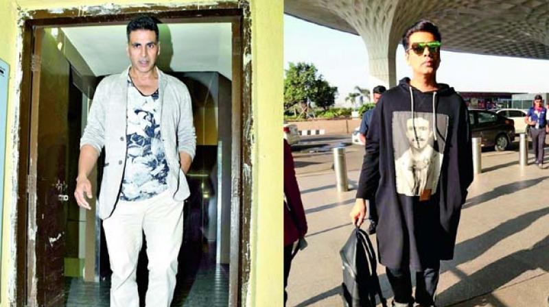 Karan Johar and Akshay Kumar. Karan Johar and Akshay Kumar.