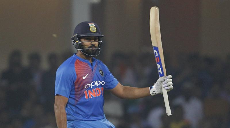 Rohit needed just 11 runs to surpass Kohli's record before the start of the match and the Mumbaikar achieved the feat in style, clobbering a 149kph delivery off pacer Oshane Thomas over the mid-off boundary in the fifth over. (Photo: Twitter / BCCI) Rohit needed just 11 runs to surpass Kohli's record before the start of the match and the Mumbaikar achieved the feat in style, clobbering a 149kph delivery off pacer Oshane Thomas over the mid-off boundary in the fifth over. (Photo: Twitter / BCCI)