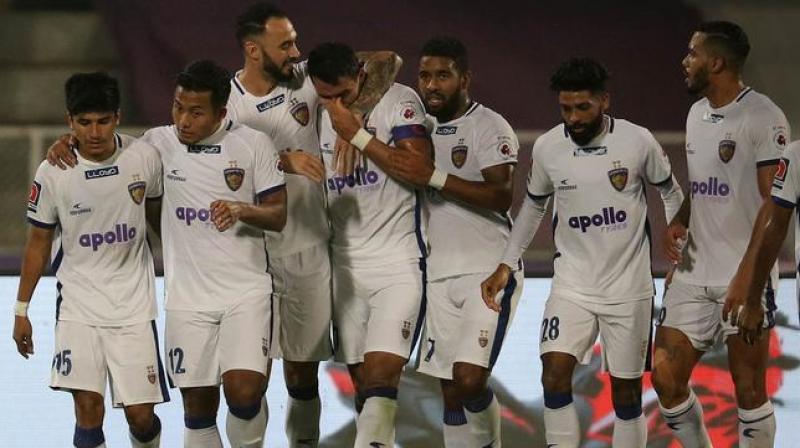 Chennaiyin deployed a high defensive line and the risk was evident after Robin exposed the chinks in their armour with a long through ball to Aashique Kuruniyan on the left who made no mistake to slot it home, finding way past the weary legs of Karanjiat Singh for his maiden ISL goal. (Photo: ISL Media) Chennaiyin deployed a high defensive line and the risk was evident after Robin exposed the chinks in their armour with a long through ball to Aashique Kuruniyan on the left who made no mistake to slot it home, finding way past the weary legs of Karanjiat Singh for his maiden ISL goal. (Photo: ISL Media)