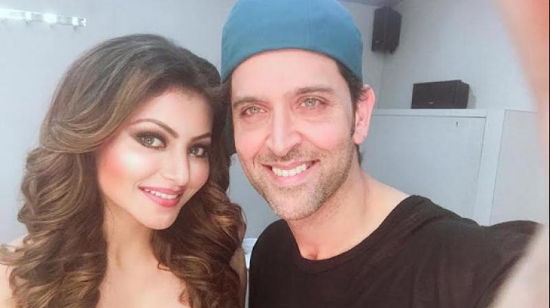 Urvashi with Hrithik Roshan. Urvashi with Hrithik Roshan.