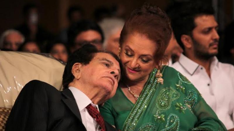 Saira Banu snapped with Dilip Kumar. Saira Banu snapped with Dilip Kumar.