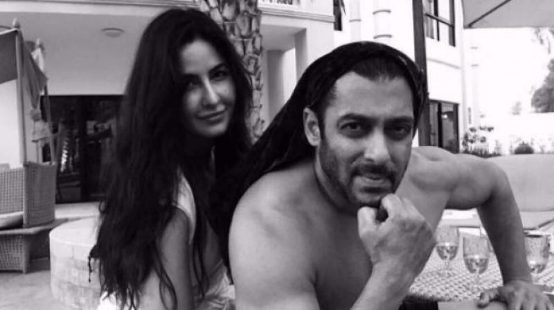 Katrina Kaif snapped with Salman Khan. Katrina Kaif snapped with Salman Khan.