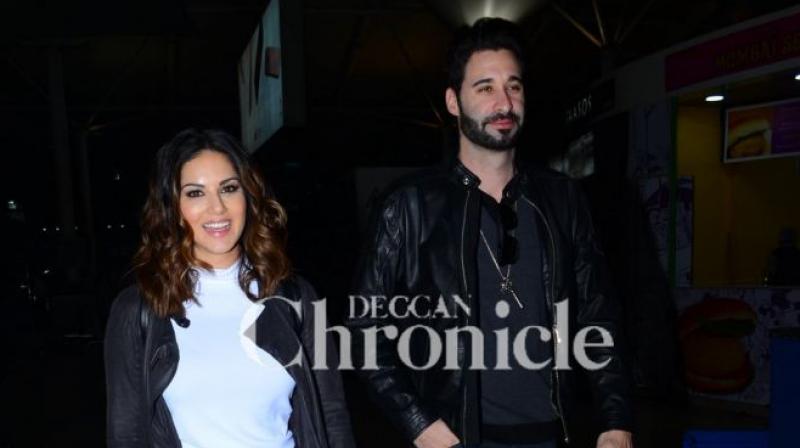 Sunny Leone snapped with husband Daniel Weber Sunny Leone snapped with husband Daniel Weber
