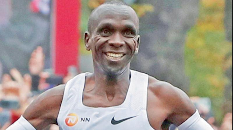 Eliud Kipchoge, the first man to run a marathon in less than two hours. DC File Photo