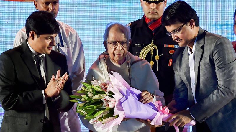 File photo of Sourav Ganguly (R) and Avishek Dalmiya felicitating West Bengal Governor Keshari Nath Tripathi. PTI Photo File photo of Sourav Ganguly (R) and Avishek Dalmiya felicitating West Bengal Governor Keshari Nath Tripathi. PTI Photo