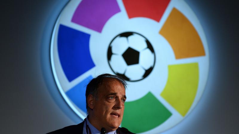 File photo president of Spanish football league La Liga, Javier Tebas. AFP Photo File photo president of Spanish football league La Liga, Javier Tebas. AFP Photo