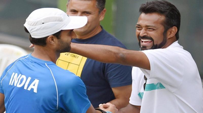 The iconic Leander Paes on Monday returned to the Indian team for the Asian Games while the country's top player Yuki Bhambri was exempted as the AITA announced a 12-member squad, including six women players, for the quadrennial extravaganza, beginning August 18 in Indonesia. (Photo: PTI) The iconic Leander Paes on Monday returned to the Indian team for the Asian Games while the country's top player Yuki Bhambri was exempted as the AITA announced a 12-member squad, including six women players, for the quadrennial extravaganza, beginning August 18 in Indonesia. (Photo: PTI)