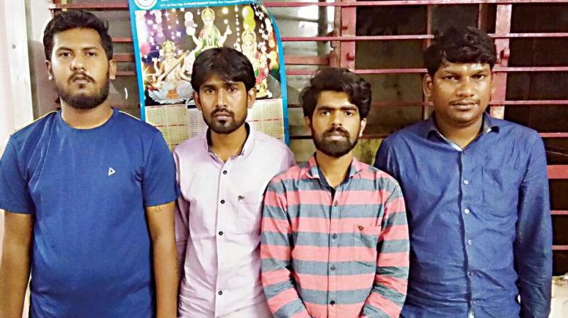 The four accused who have been arrested for groping a woman on Old Airport Road last week. (Photo:DC) The four accused who have been arrested for groping a woman on Old Airport Road last week. (Photo:DC)