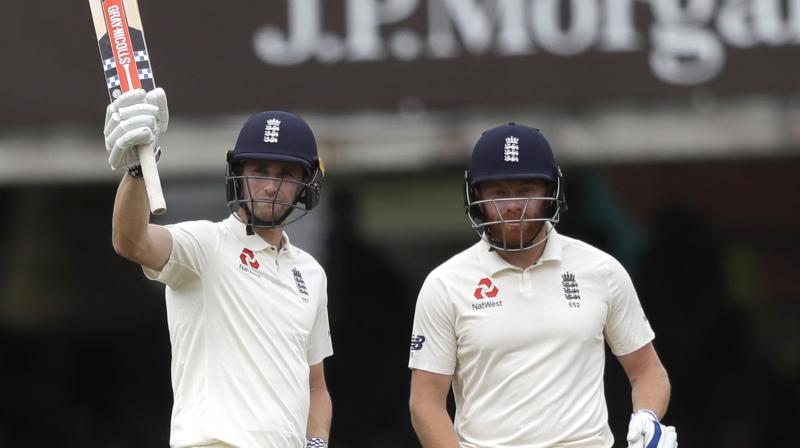 Jonny Bairstow and ton-up Chris Woakes derailed India’s plan to reduce England’s lead as the hosts tightened their grip on the second Test after leading India by 250 runs at stumps on Day three of the second Test at the Lord’s. (Photo: AP) Jonny Bairstow and ton-up Chris Woakes derailed India’s plan to reduce England’s lead as the hosts tightened their grip on the second Test after leading India by 250 runs at stumps on Day three of the second Test at the Lord’s. (Photo: AP)