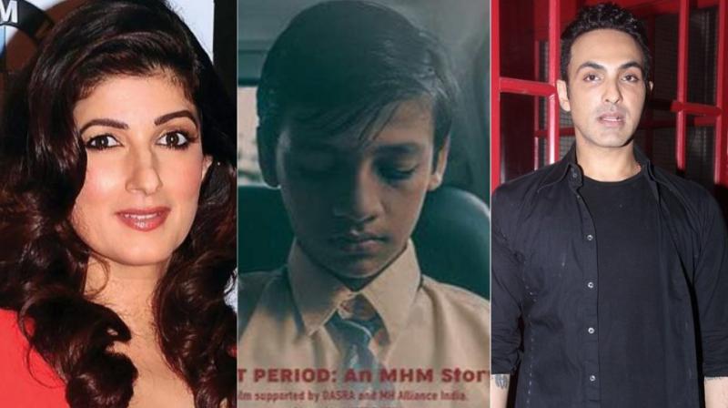 Twinkle Khanna, and a still from Mozez Singh's 'First Period.' Twinkle Khanna, and a still from Mozez Singh's 'First Period.'