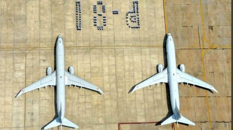 Indian Navy's P8I Long Range Maritime Reconnaissance Anti Submarine Warfare (LRMRASW) aircraft of Indian Naval Air Squadron 312 completes 6 years of opeartions. (Photo: ANI) Indian Navy's P8I Long Range Maritime Reconnaissance Anti Submarine Warfare (LRMRASW) aircraft of Indian Naval Air Squadron 312 completes 6 years of opeartions. (Photo: ANI)