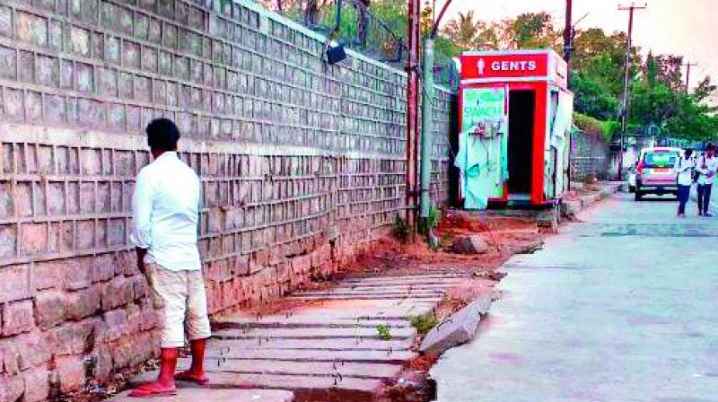 People do not bother to make use of the green toilets placed by the GHMC like this one at Seetaphalmandi. People do not bother to make use of the green toilets placed by the GHMC like this one at Seetaphalmandi.