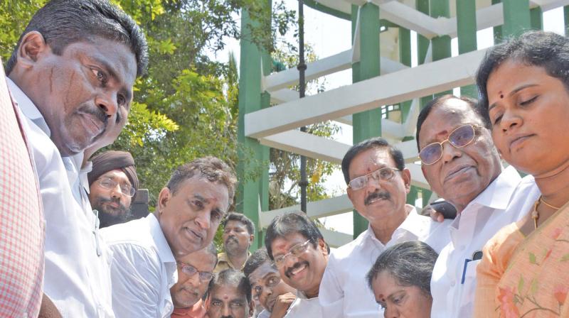 Municipal administration minister S.P. Velumani inaugurates the `3 crore drinking water supply projects for Madambakkam and Chitlapakkam. (Photo: DC) Municipal administration minister S.P. Velumani inaugurates the `3 crore drinking water supply projects for Madambakkam and Chitlapakkam. (Photo: DC)