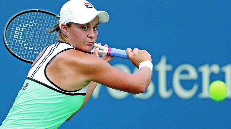 Top seed Ashleigh Barty in action against Maria Sharapova. (Photo: AP) Top seed Ashleigh Barty in action against Maria Sharapova. (Photo: AP)