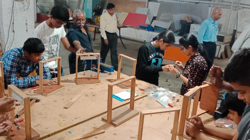 Students at B M Birla Science Centre & Planetarium.