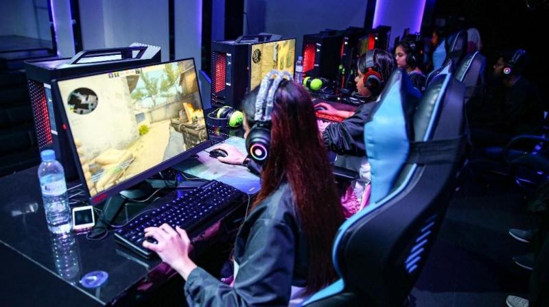 Team GE.RAYNE playing CS:GO at Lenovos first ever all-female esports tournament  Legion of Valkyries