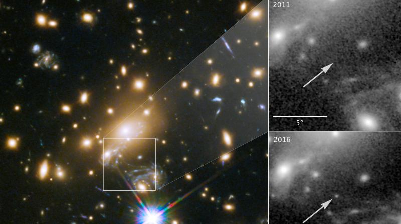 Because its light has taken so long to reach Earth, looking at this star is like peering back in time to when the universe was less than a third of its current age. (Photo: NASA) Because its light has taken so long to reach Earth, looking at this star is like peering back in time to when the universe was less than a third of its current age. (Photo: NASA)