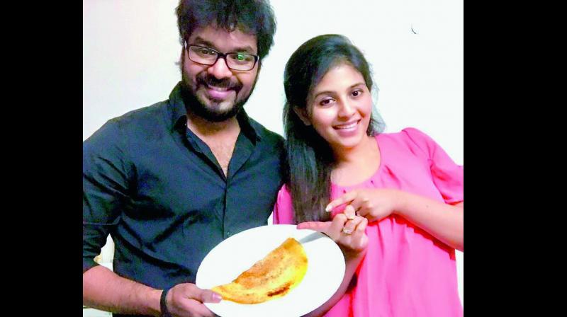 Jai made a dosa for Anjali as part of a promotional dosa challenge for a loved one. Jai made a dosa for Anjali as part of a promotional dosa challenge for a loved one.