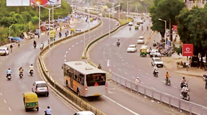 The far-left lane of the carriageway will now be dedicated entirely to BMTC buses. There are minor hassles to sort out, including the installation of metal bollards by the BBMP, which will prevent other vehicles from entering the bus lane. The far-left lane of the carriageway will now be dedicated entirely to BMTC buses. There are minor hassles to sort out, including the installation of metal bollards by the BBMP, which will prevent other vehicles from entering the bus lane.