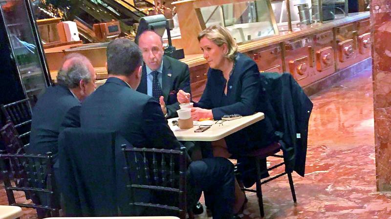 Far-right French presidential candidate Marine Le Pen at Donald Trump’s New York headquarters building on Friday. (Photo: AFP) Far-right French presidential candidate Marine Le Pen at Donald Trump’s New York headquarters building on Friday. (Photo: AFP)