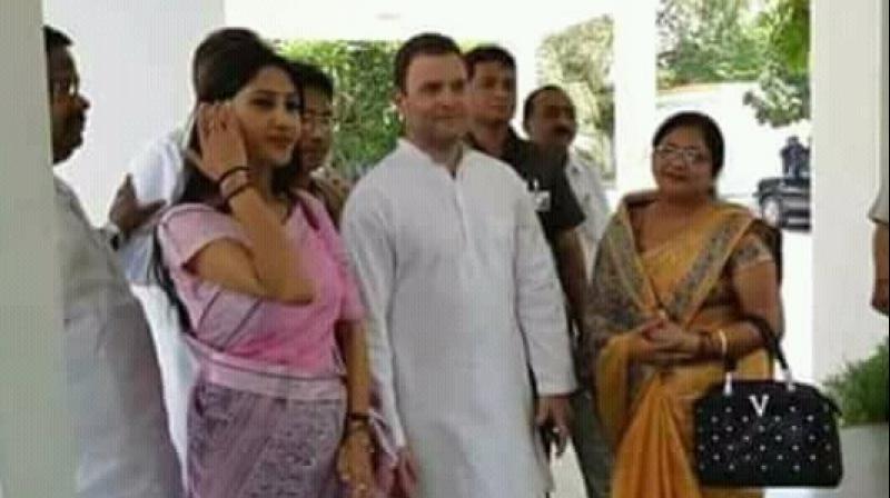 Congress MLA from Rae Bareli also clarified that the two families share age-old ties and the pictures are merely photographs of meetings between the two families in the past. (Photo: Twitter/@aditisingh01) Congress MLA from Rae Bareli also clarified that the two families share age-old ties and the pictures are merely photographs of meetings between the two families in the past. (Photo: Twitter/@aditisingh01)