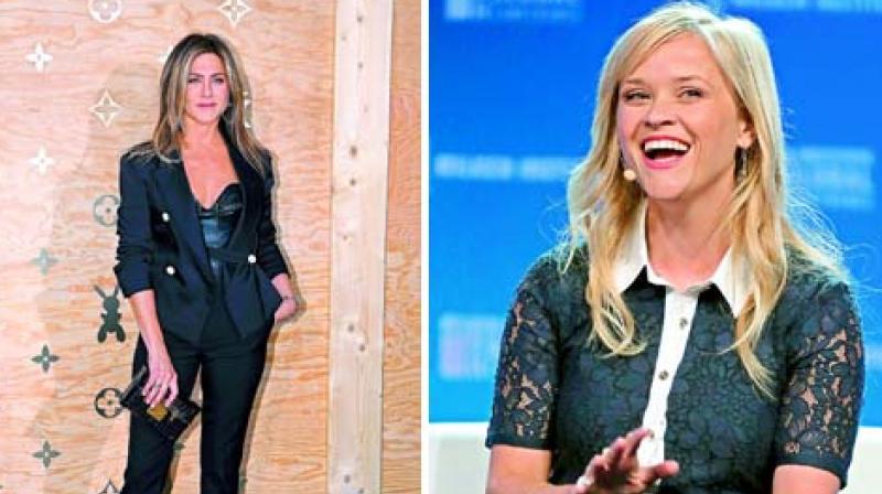 Jennifer Aniston and Reese Witherspoon. Jennifer Aniston and Reese Witherspoon.