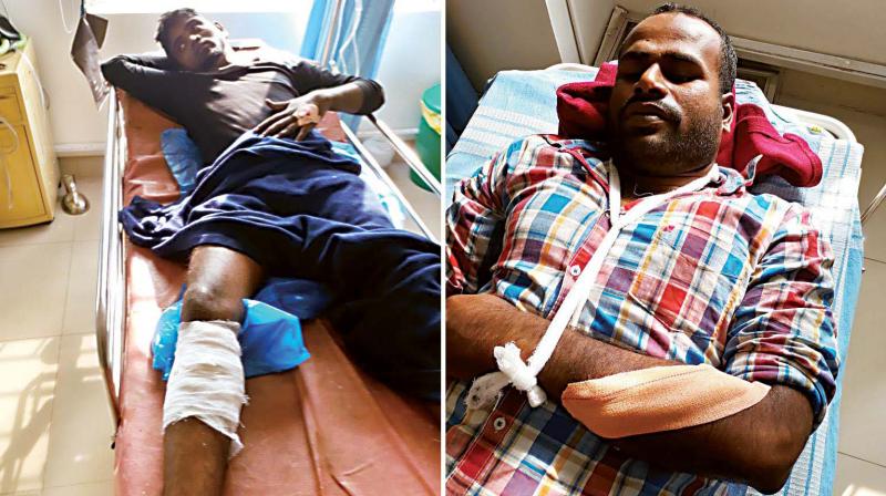 (Left) rowdy Raja Dorai, 24, who was shot at and nabbed. Narasimhamurthy, the constable who was injured in the attack on Saturday in Bengaluru. (Photo: DC) (Left) rowdy Raja Dorai, 24, who was shot at and nabbed. Narasimhamurthy, the constable who was injured in the attack on Saturday in Bengaluru. (Photo: DC)