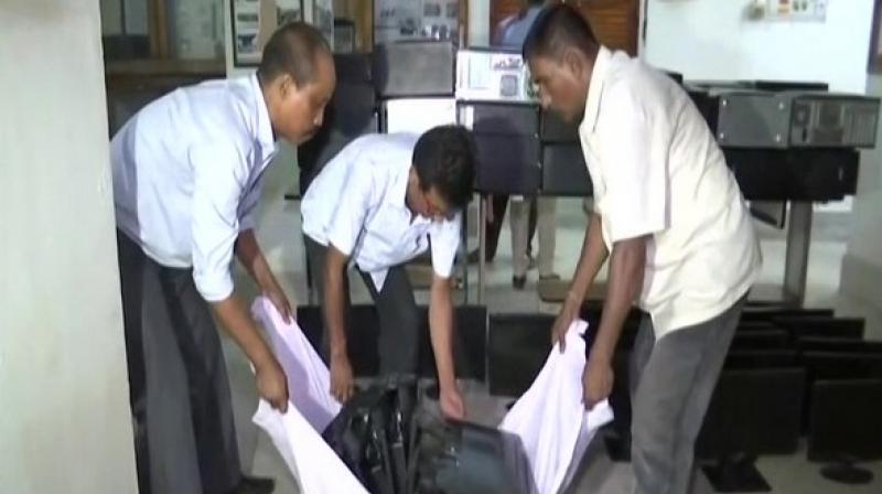 CID has seized 22 monitors, 40 CPUs, 2 pen drives, 1 laptop and 32 mobile phones. Additionally, documents of the company and a diary containing the script they used was also recovered. (Photo: ANI) CID has seized 22 monitors, 40 CPUs, 2 pen drives, 1 laptop and 32 mobile phones. Additionally, documents of the company and a diary containing the script they used was also recovered. (Photo: ANI)