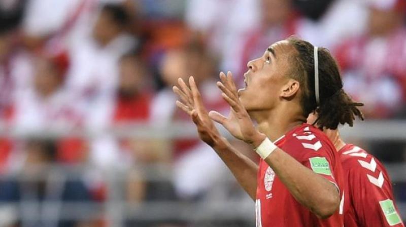 Yussuf Poulsen celebrates his goal. (Photo: AP) Yussuf Poulsen celebrates his goal. (Photo: AP)