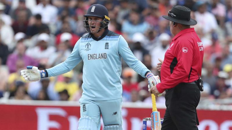 Roy, who had struck a magnificent 85 in 65 balls, was given out caught behind off Pat Cummins, although television replays showed the ball had not touched his bat or glove. (Photo: AP) Roy, who had struck a magnificent 85 in 65 balls, was given out caught behind off Pat Cummins, although television replays showed the ball had not touched his bat or glove. (Photo: AP)