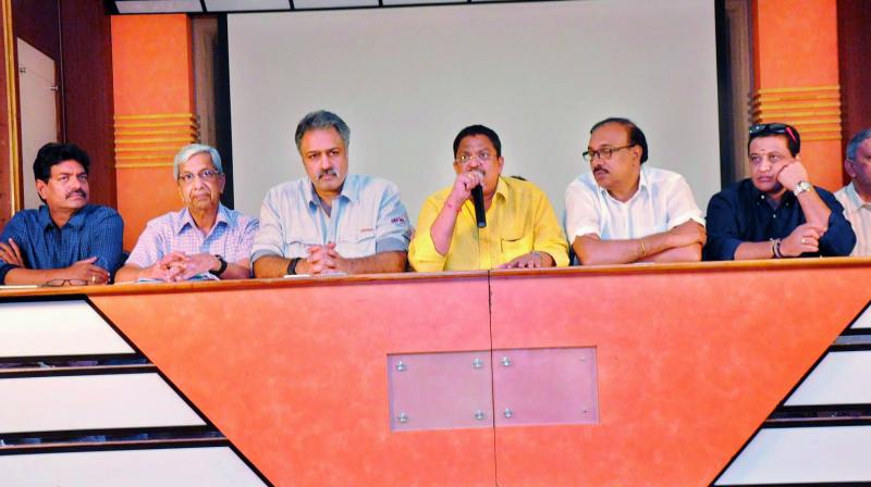 Murali Mohan, Damodar Prasad, C. Kalyan and P. Ram Mohan Rao, members of bot Murali Mohan, Damodar Prasad, C. Kalyan and P. Ram Mohan Rao, members of bot