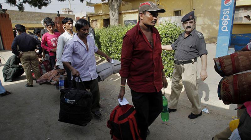 The Indian fishermen, who were released from Karachi's Landhi jail, yesterday were brought here by a train this afternoon. (Photo: AP/Representational) The Indian fishermen, who were released from Karachi's Landhi jail, yesterday were brought here by a train this afternoon. (Photo: AP/Representational)