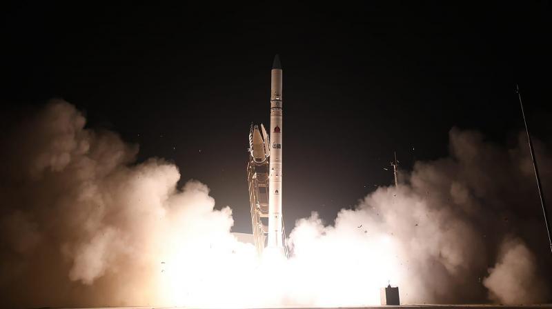 In this photo released by Israel Ministry of Defense Spokesperson's Office, the "Ofek 16" reconnaissance satellite blasts off at the Palmachim air base in central Israel Monday, July 6, 2020.(AP) In this photo released by Israel Ministry of Defense Spokesperson's Office, the "Ofek 16" reconnaissance satellite blasts off at the Palmachim air base in central Israel Monday, July 6, 2020.(AP)
