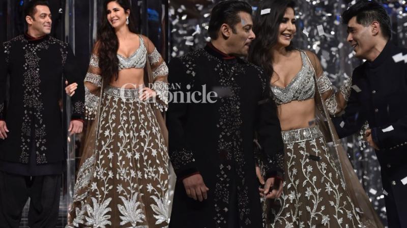 Salman Khan and Katrina Kaif as showstoppers for Manish Malhotra. (Photos: Viral Bhayani) Salman Khan and Katrina Kaif as showstoppers for Manish Malhotra. (Photos: Viral Bhayani)