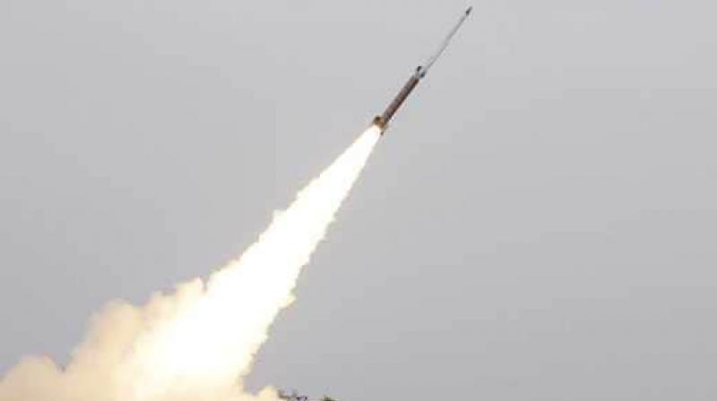 The state-of-the-art missile, which can be deployed from multiple platforms, was test-fired at 11.44 am from launch complex-3 of the Integrated Test Range (ITR) at Chandipur near here, sources in Defence Research and Development Organisation (DRDO) said. (Representational Image) The state-of-the-art missile, which can be deployed from multiple platforms, was test-fired at 11.44 am from launch complex-3 of the Integrated Test Range (ITR) at Chandipur near here, sources in Defence Research and Development Organisation (DRDO) said. (Representational Image)