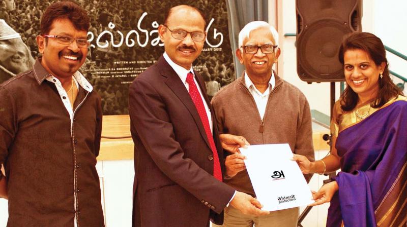 One of the producers Nirupama said that the proceeds from special screenings of the Tamil feature film would be donated towards the Harvard Tamil Chair. One of the producers Nirupama said that the proceeds from special screenings of the Tamil feature film would be donated towards the Harvard Tamil Chair.