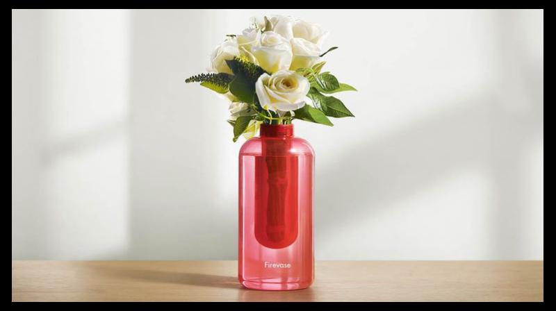 Developed by South Korean ad agency Cheil Worldwide, a subsidiary of Samsung Group, the vase contains liquid potassium carbonate, which blocks oxygen, ultimately suppressing a fire. (Photo: Samsung) Developed by South Korean ad agency Cheil Worldwide, a subsidiary of Samsung Group, the vase contains liquid potassium carbonate, which blocks oxygen, ultimately suppressing a fire. (Photo: Samsung)