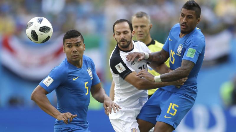 Neymar faced the most devoted of markers in Costa Rica's Cristian Gamboa, the Brazilian spending most of the half hopping over scything tackles or dodging past a barging shoulder. (Photo: AP) Neymar faced the most devoted of markers in Costa Rica's Cristian Gamboa, the Brazilian spending most of the half hopping over scything tackles or dodging past a barging shoulder. (Photo: AP)