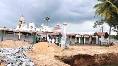 The Arkeshwaraswamy temple in Mandya, Karnataka. The Arkeshwaraswamy temple in Mandya, Karnataka.
