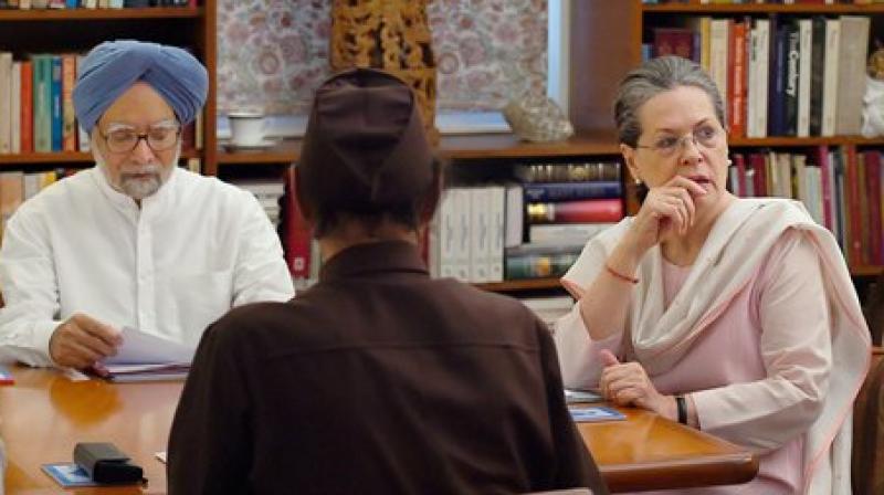 Former Prime Minister Manmohan Singh, Congress president Sonia Gandhi during the Congress Working Committee (CWC) Meeting at 10 Janpath in New Delhi. (Photo: PTI) Former Prime Minister Manmohan Singh, Congress president Sonia Gandhi during the Congress Working Committee (CWC) Meeting at 10 Janpath in New Delhi. (Photo: PTI)