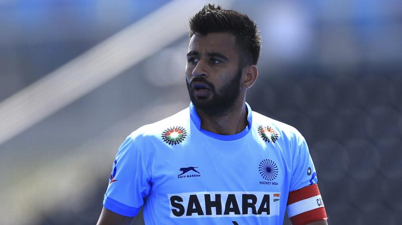 Skipper Manpreet, the recipient of this year’s Arjuna Award, will be responsible of commanding the midfield along with the experienced Chinglensana. (Photo: AP) Skipper Manpreet, the recipient of this year’s Arjuna Award, will be responsible of commanding the midfield along with the experienced Chinglensana. (Photo: AP)