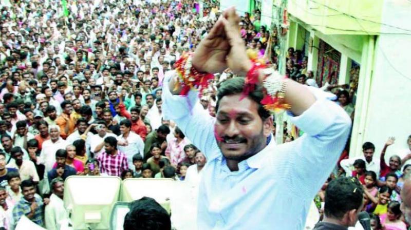 Y.S. Jagan Mohan Reddy continues his 60th day of Praja Sankalpa Yatra at Ramachandrapuram mandal under Chandragiri constituency in Chittoor district on Friday. Y.S. Jagan Mohan Reddy continues his 60th day of Praja Sankalpa Yatra at Ramachandrapuram mandal under Chandragiri constituency in Chittoor district on Friday.
