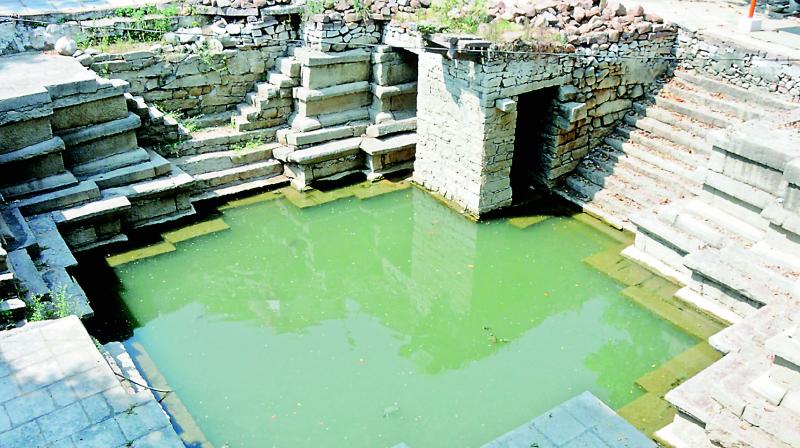 A beautiful star-shaped koneru at the Ananthapadmanabhaswamy temple which is said to never run dry. A beautiful star-shaped koneru at the Ananthapadmanabhaswamy temple which is said to never run dry.