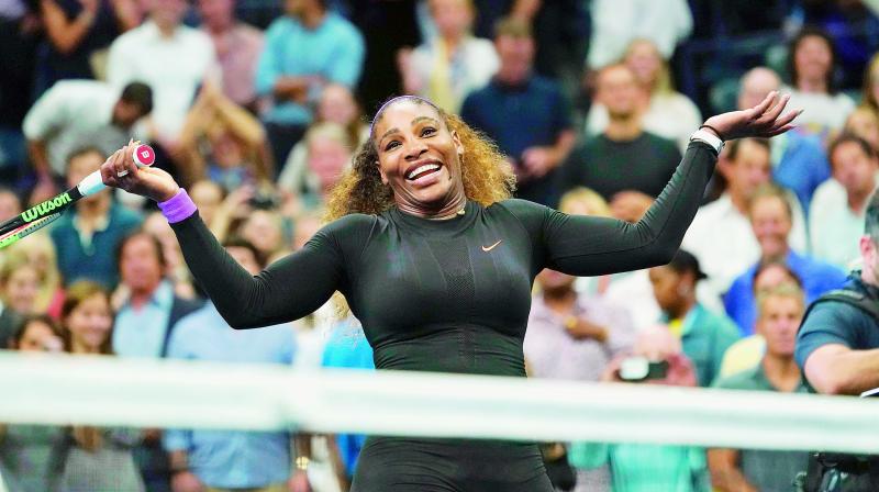 Serena Williams celebrates her victory over Elina Svitolina of Ukraine in the women’s singles semifinal of the US Open at the USTA Billie Jean King National Tennis Center in New York on Thursday. Serena won 6-3, 6-1. (Photo: AFP) Serena Williams celebrates her victory over Elina Svitolina of Ukraine in the women’s singles semifinal of the US Open at the USTA Billie Jean King National Tennis Center in New York on Thursday. Serena won 6-3, 6-1. (Photo: AFP)