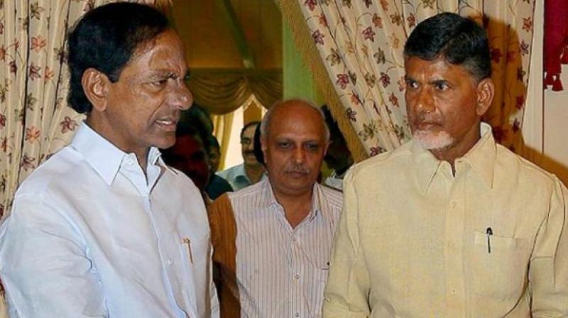 AP CM N Chandrababu Naidu and Telangana CM K Chandrasekhar Rao. (Photo: PTI) AP CM N Chandrababu Naidu and Telangana CM K Chandrasekhar Rao. (Photo: PTI)