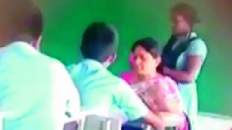 The video was shot discretely by a student. The video was shot discretely by a student.