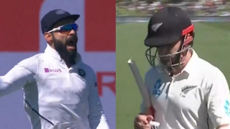India captain Virat Kohli on Monday got annoyed after being asked about his animated celebrations over Kane Williamson's dismissal on day two of the second Test before clarifying that match referee Ranjan Madugalle had no issues with what happened. (Photo:twitter) India captain Virat Kohli on Monday got annoyed after being asked about his animated celebrations over Kane Williamson's dismissal on day two of the second Test before clarifying that match referee Ranjan Madugalle had no issues with what happened. (Photo:twitter)
