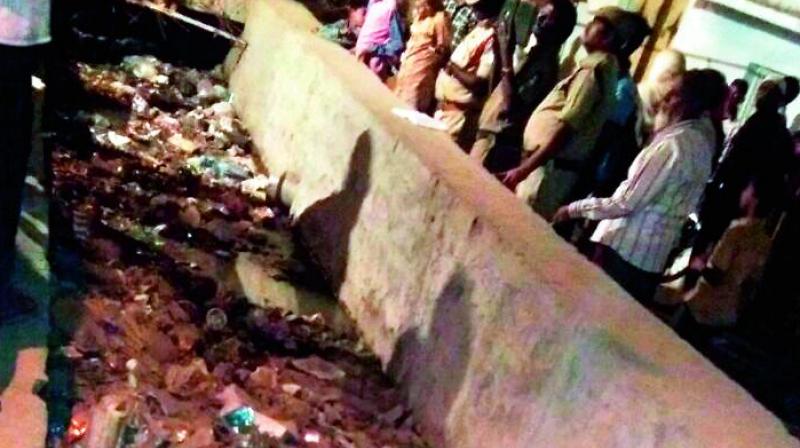Garbage covers the drain in Rein Bazaar, where a two-year-old fell and drowned on Saturday. Garbage covers the drain in Rein Bazaar, where a two-year-old fell and drowned on Saturday.